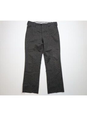 Vintage 90s Western Chambray Flared Wide Leg Chino Pants Mens W38 L32 Gray Knit